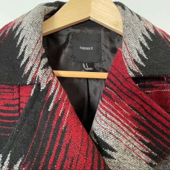 Forever 21 Tribal Print Pea Coat - Picture 3 of 5